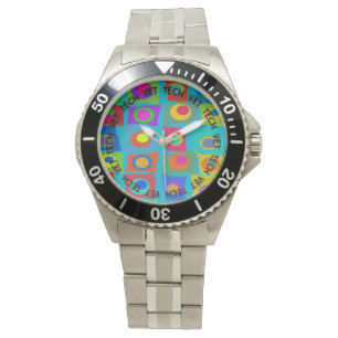 Vet Tech Watch Funky Abstract Design Blue Armbanduhr