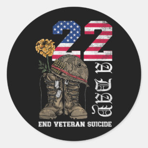 Veteran 22 am Tag nimmt ihr Leben Ende Veteran Sui Runder Aufkleber