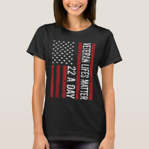 Veteran 22 Tag Selbstmord Bewusstsein Ptsd Veteran T-Shirt