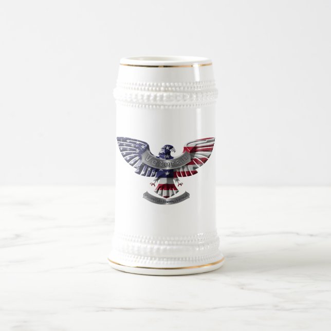 Veteran American Eagle "Stolz, gedient zu haben" Bierglas (Mittel)