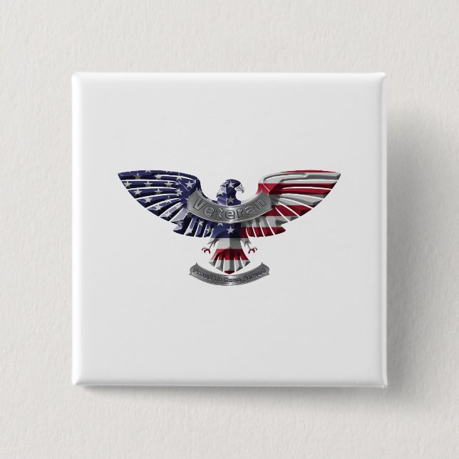 Veteran American Eagle "Stolz, gedient zu haben" Button (Vorderseite)