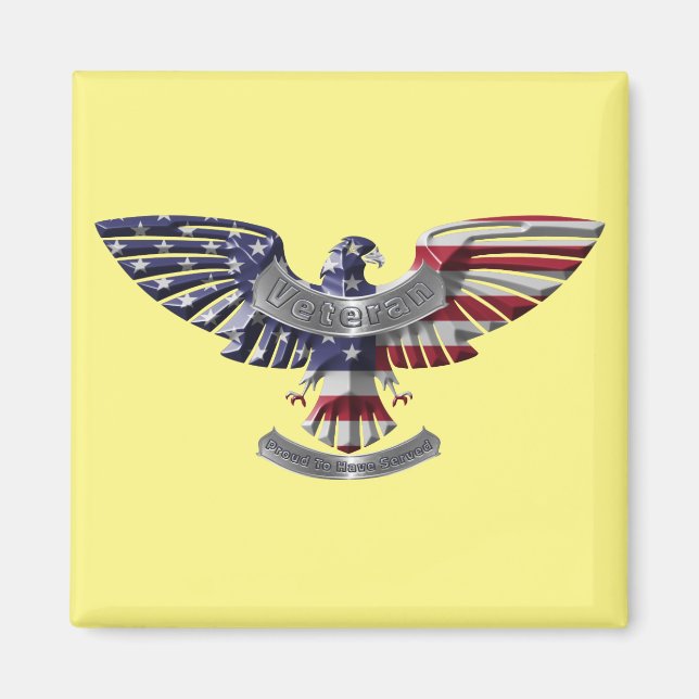Veteran American Eagle "Stolz, gedient zu haben" Magnet (Vorne)