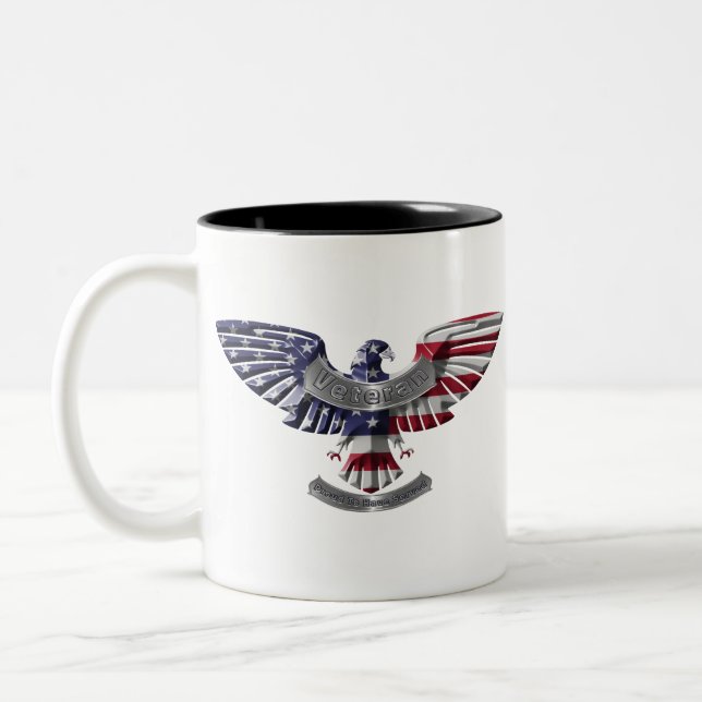 Veteran American Eagle "Stolz, gedient zu haben" Zweifarbige Tasse (Links)