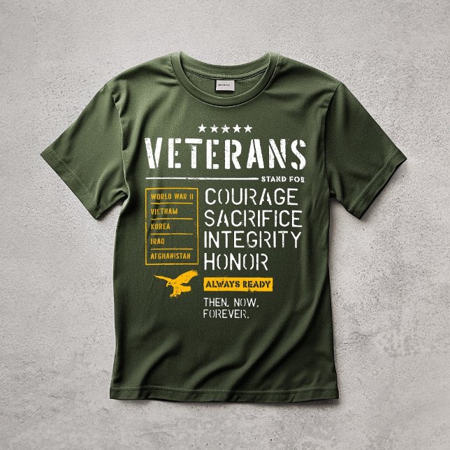 Veteran Courage opfert Integrity Ehre T-Shirt (Veteran Courage Sacrifice Integrity Honor T-Shirt)