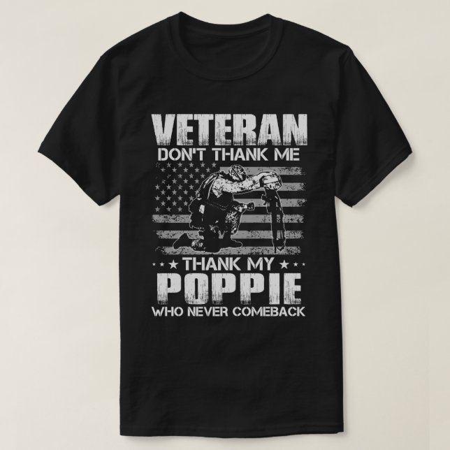 Veteran danke ich nicht meinem POPPIE, der nie C T-Shirt (Design vorne)