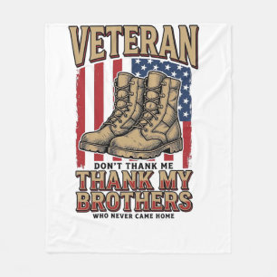 Veteran Danke Meinen Brüdern Vintage Militär-Shirt Fleecedecke