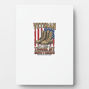 Veteran Danke Meinen Brüdern Vintage Military Shir Fotoplatte