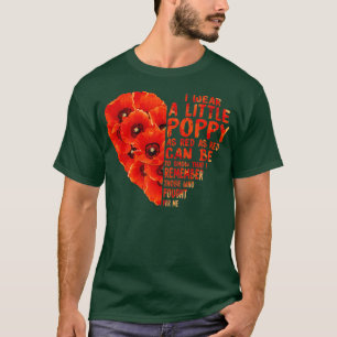 Veteran Day Lest We Vergessen Red Poppy Blume USA  T-Shirt