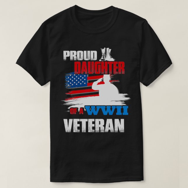 Veteran Day WW2 Geschenk stolze Tochter eines Vete T-Shirt (Design vorne)