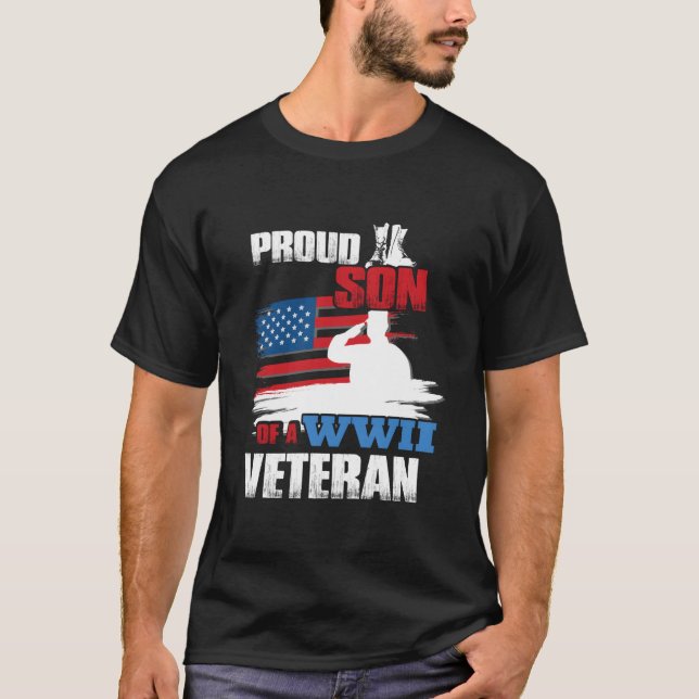 Veteran Day Ww2 Stolz Sohn eines Wwii Veteran T-Shirt (Vorderseite)