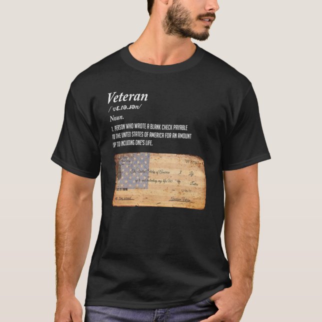 Veteran Definition Blank Karo T-Shirt (Vorderseite)