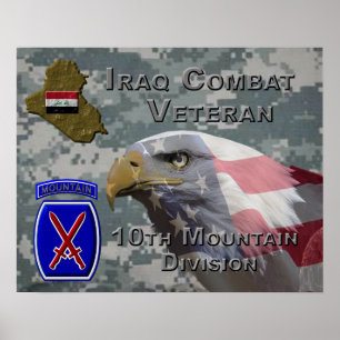 Veteran der 10. Gebirgsdivision Irak Poster