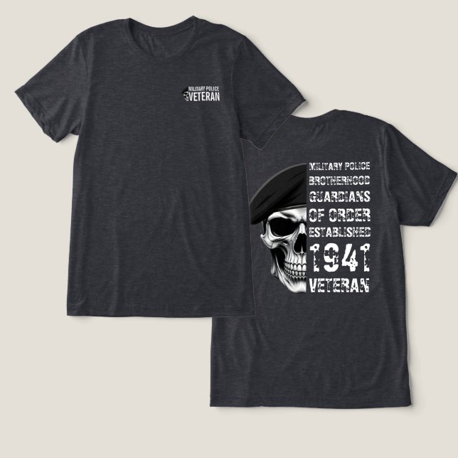 Veteran der Militärpolizei-Bruderschaft Tri-Blend Shirt (Design Vorderseite & Rückseite)