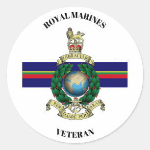 Veteran der Royal Marines Runder Aufkleber