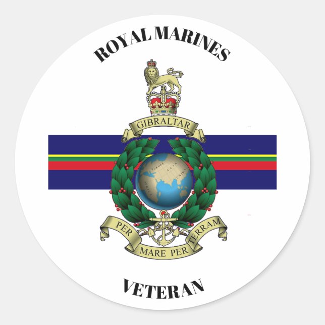 Veteran der Royal Marines Runder Aufkleber (Vorderseite)
