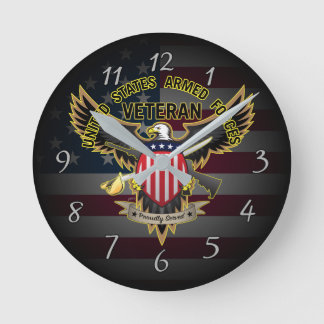 Veteran der Streitkräfte der Vereinten Staaten, st Runde Wanduhr