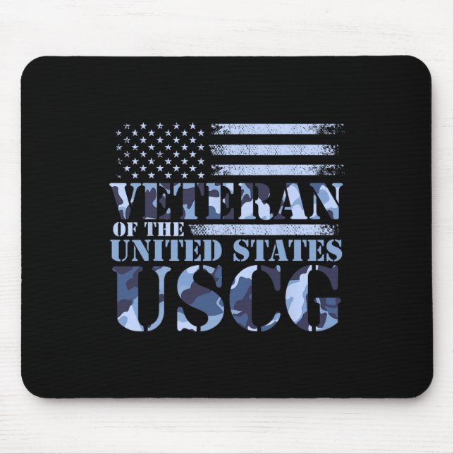 Veteran der Uscg Camouflage America Fla, Staaten Mousepad (Vorne)