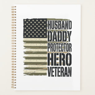 Veteran Ehemann Daddy Beschützer Held Flagge Shirt Planer