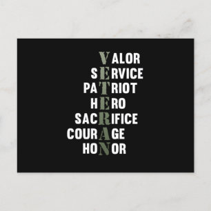 Veteran Facts Happy Veterans Day Support Graphic Ankündigungspostkarte