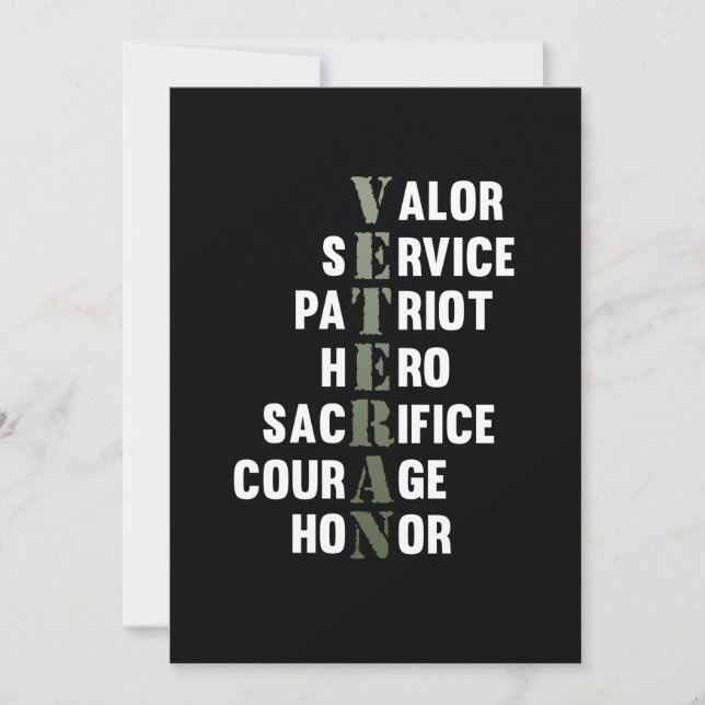 Veteran Fakten Happy Veterans Day Support Grafik Dankeskarte (Vorderseite)