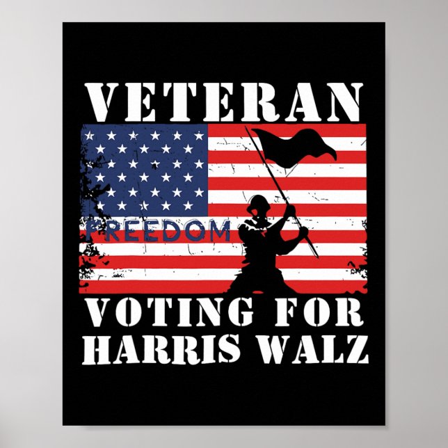 Veteran Freedom Voting für Harris Wheimer Waltz Poster (Vorne)