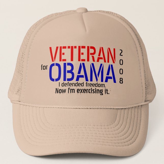 Veteran für Obama - Poltical Kappe (Vorderseite)