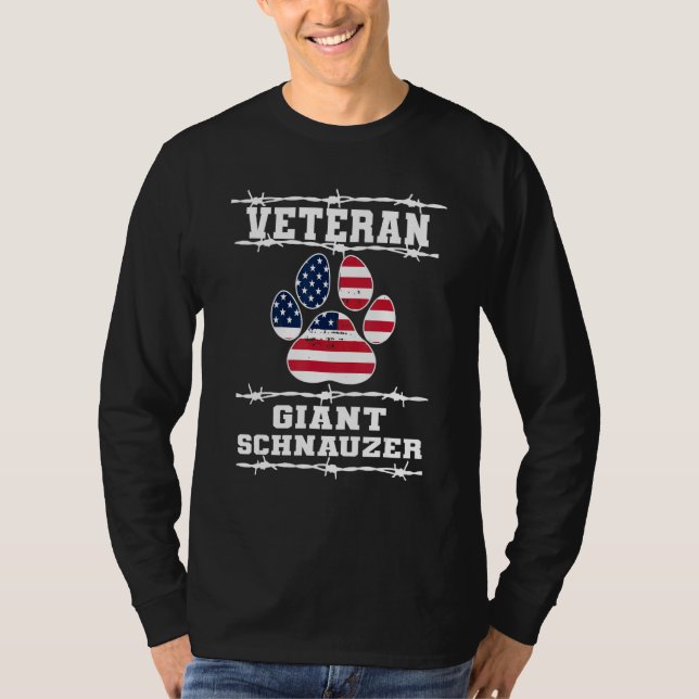 Veteran Giant Schnauzer Retired Dog  Retirement Pe T-Shirt (Vorderseite)
