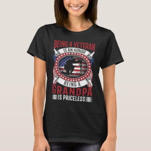Veteran Grandpa US Flag Proud Grandfather T-Shirt