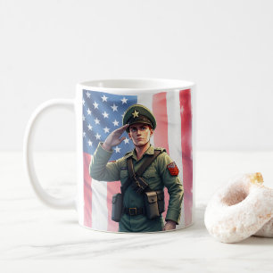 Veteran Held Soldat 4. Juli Unabhängigkeitstag Kaffeetasse