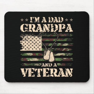 Veteran Ich bin Papa Opa und Veteran Lustiger Vate Mousepad