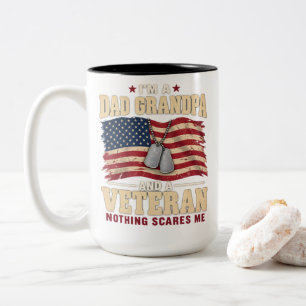 Veteran ICH BIN VATER UND OPA UND EIN VETERAN Zweifarbige Tasse