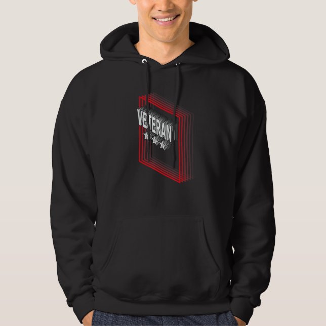 Veteran Job Title Appreciation Retro Hoodie (Vorderseite)