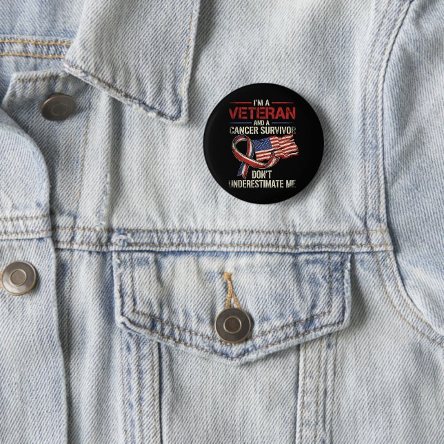 Veteran Krebspatient Über- oder Unterschätze Mich  Button (Beispiel)