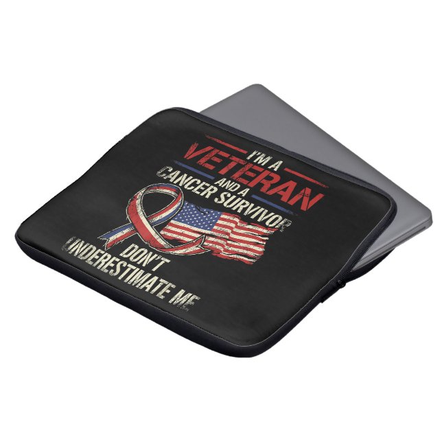 Veteran Krebspatient Über- oder Unterschätze Mich  Laptopschutzhülle (Vorne Oben)