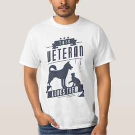 Veteran Lieben Hunde und Katze T-Shirt