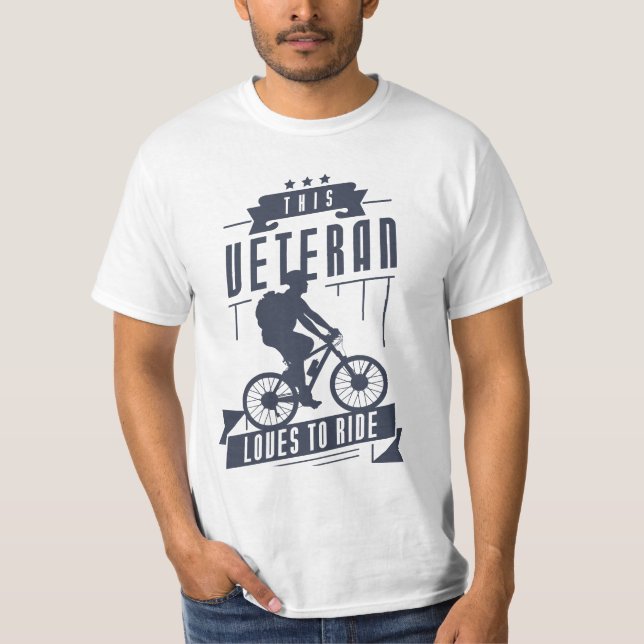 Veteran Lieben zum Radfahren T-Shirt (Vorderseite)