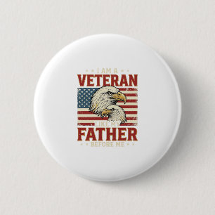 Veteran Like My Father Before Me Eagle T-Shirt_1 Button