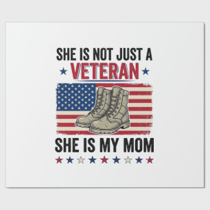 Veteran Mama Patriotisches Militärstiefel-Shirt-De Geschenkpapier