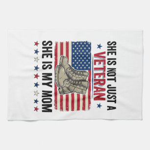 Veteran Mama Patriotisches Militärstiefel-Shirt-De Geschirrtuch