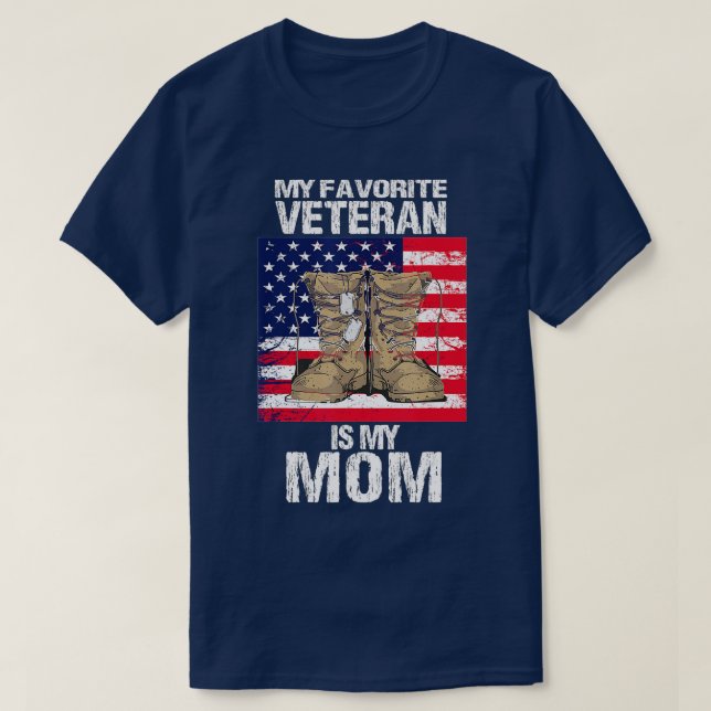 Veteran Mama Proud Son Kids Veterans Day US Vetera T-Shirt (Design vorne)