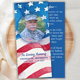 Veteran Memorial Beerdigung Lesezeichen Card Menükarte