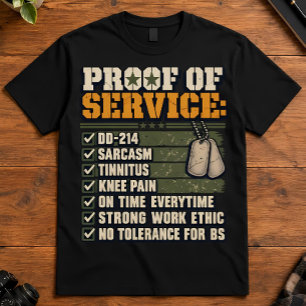 Veteran Nachweis des Dienstes DD-214 Militärkunst T-Shirt