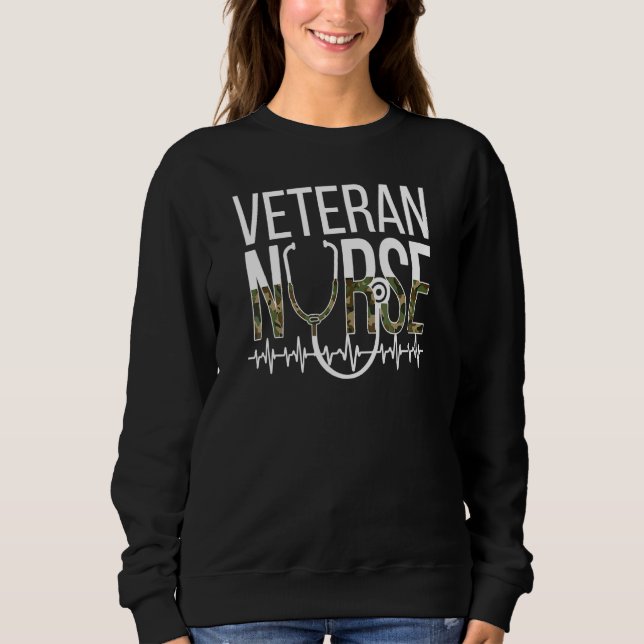 Veteran Nursing Heartbeat Veteran Nurse 1 Sweatshirt (Vorderseite)