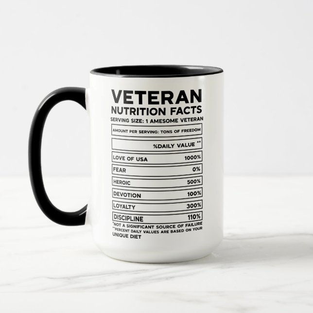 Veteran Nutritional Facts | Militärische Anerkennu Tasse (Links)