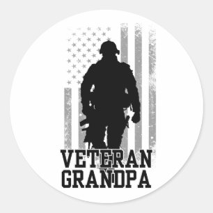 Veteran Opa Runder Aufkleber