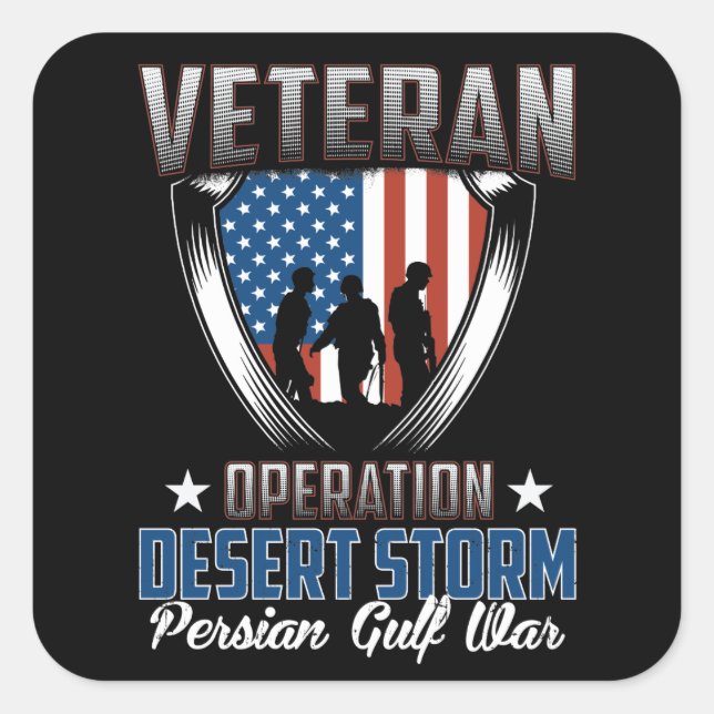 Veteran Operation Desert Storm Persian Gulf War Quadratischer Aufkleber (Vorderseite)