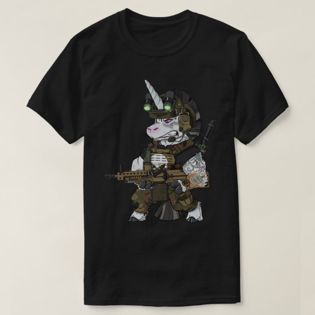 Veteran Operator Military Tactical Unicorn 1877 T-Shirt (Design vorne)