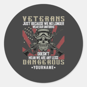 Veteran Patriotic USA Funny Spaß Runder Aufkleber