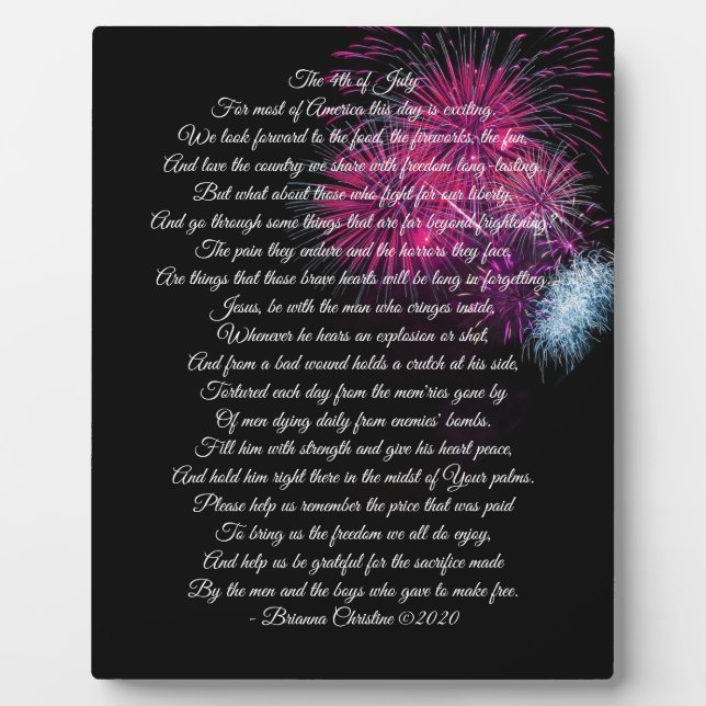 Veteran Poem Fotoplatte (Vorderseite)