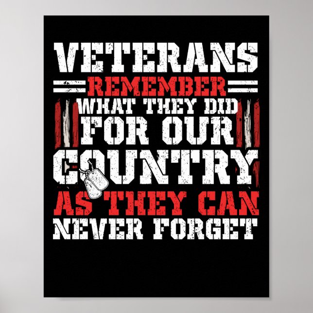 Veteran  Remember what they did for our country Poster (Vorne)